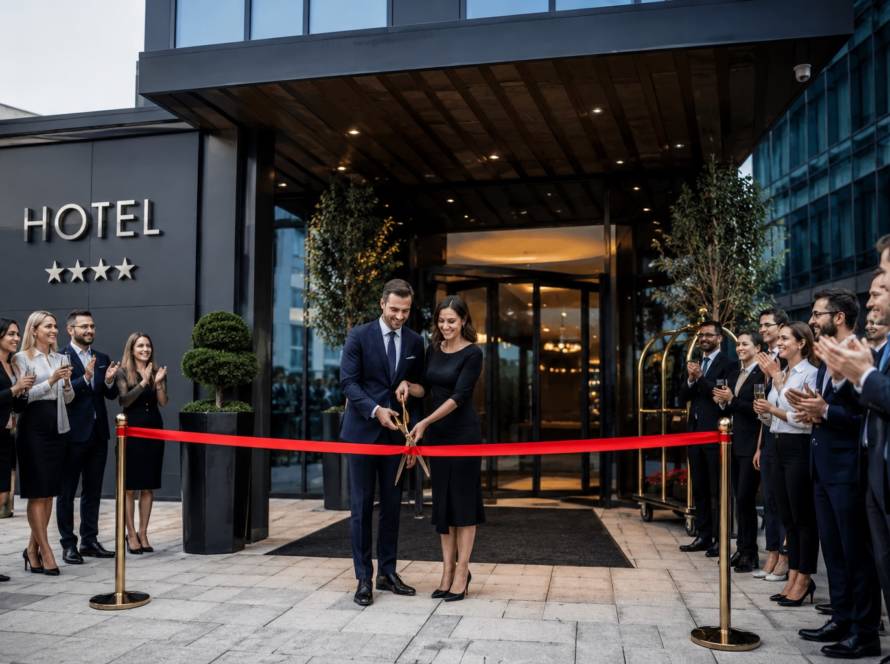 photo célébration ouverture hôtel